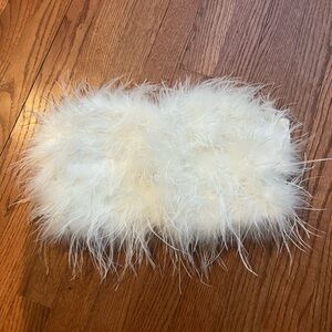 12th Tribe White Feathered Crop Top